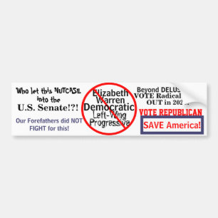 Adesivo Para Carro Elizabeth Warren Democrática Edite o ANO