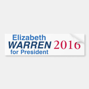 Adesivo Para Carro Elizabeth Warren para o presidente 2016