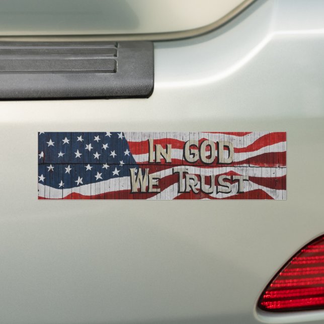 Adesivo Para Carro Em Deus, Confiamos na bandeira Conselho Americana  (No carro)