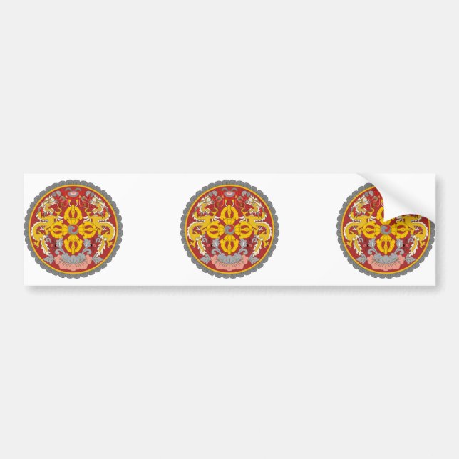 Adesivo Para Carro emblema de bhutan (Frente)