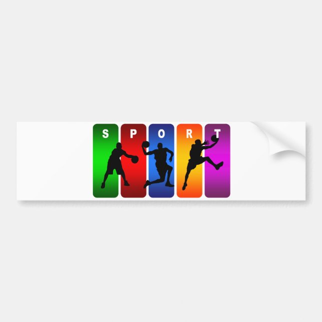 Adesivo Para Carro Emblema multicolorido do basquetebol (Frente)