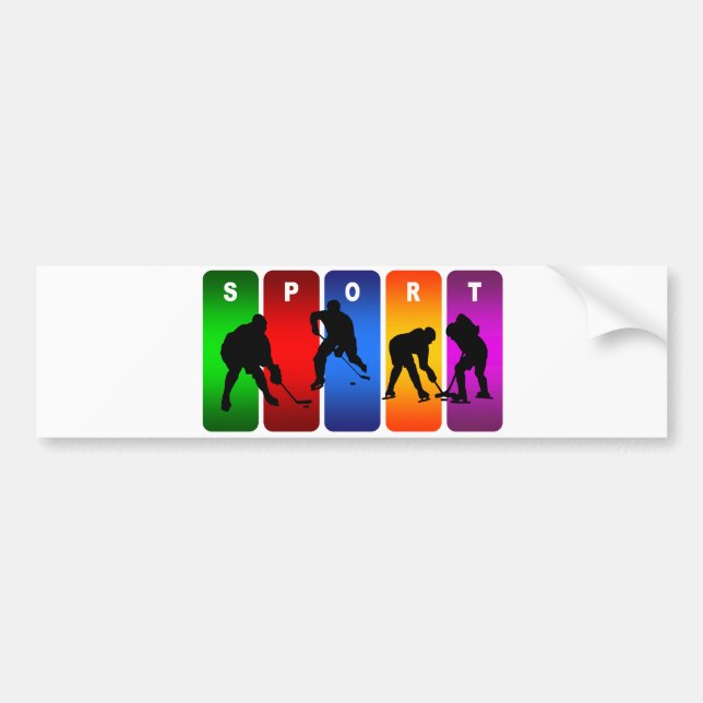 Adesivo Para Carro Emblema multicolorido do hóquei (Frente)
