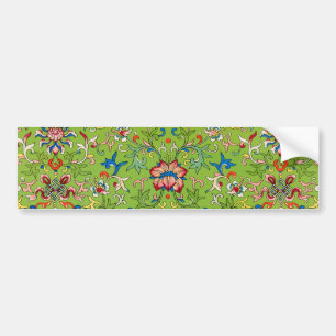 Adesivo Para Carro Enfeite Chinês Vintage Owen Jones Floral Verde