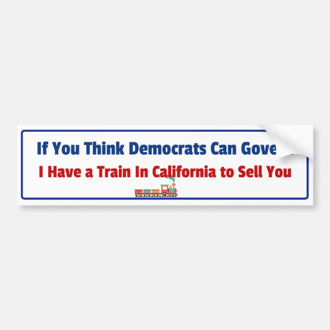 Adesivo Para Carro Engraçado Anti-Democrata Conservador Sticker (Frente)