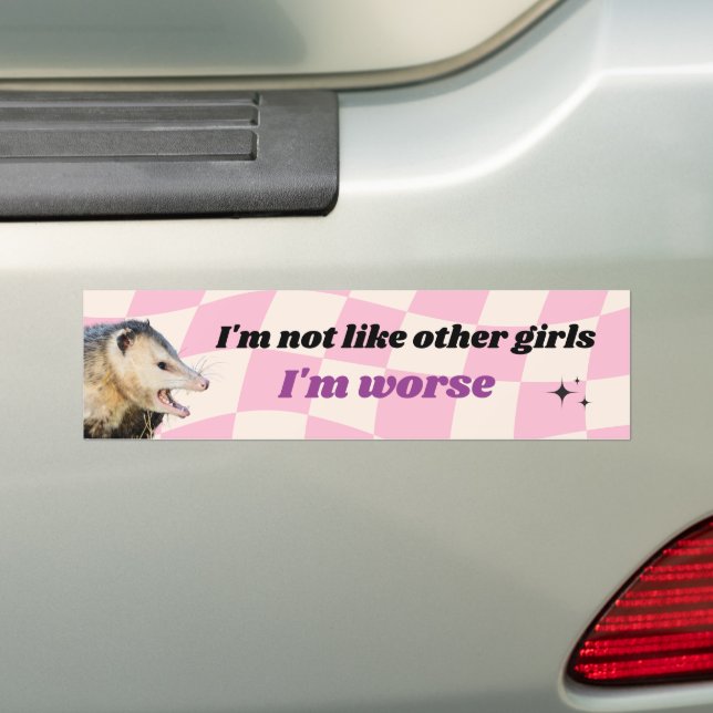 Adesivo Para Carro Engraçado Bumper Sticker - Não sou como Outras Men (No carro)