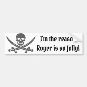 Adesivo Para Carro Engraçado citação pirata com Jolly Roger