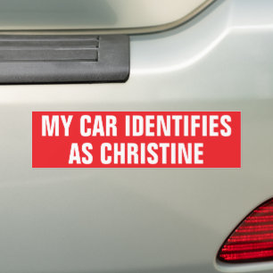Adesivo Para Carro Engraçado "Meu Carro Identifica-se como Christine"