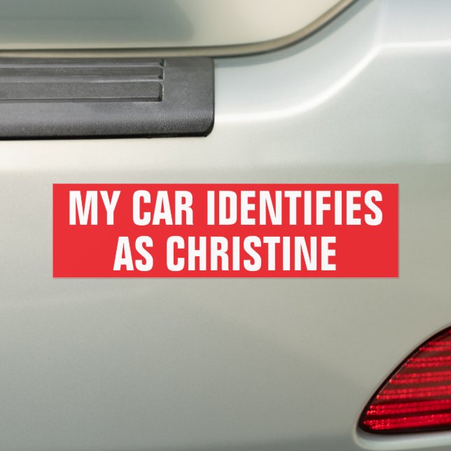 Adesivo Para Carro Engraçado "Meu Carro Identifica-se como Christine" (No carro)