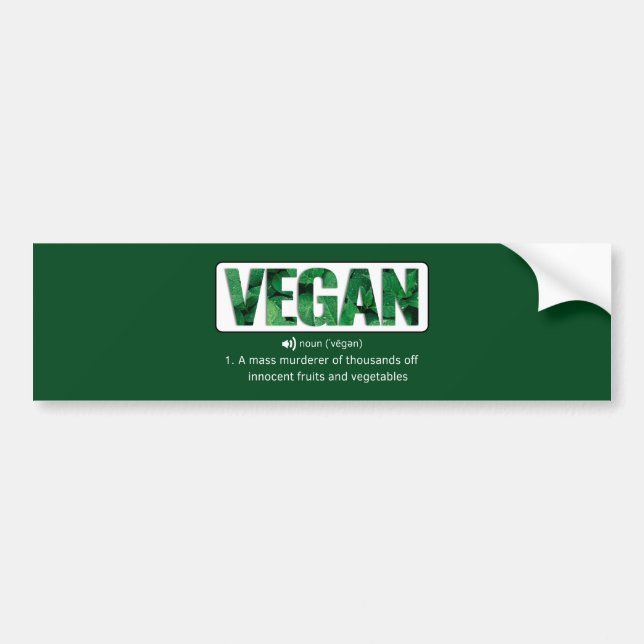 Adesivo Para Carro Engraçado Vegan cita tipografia (Frente)
