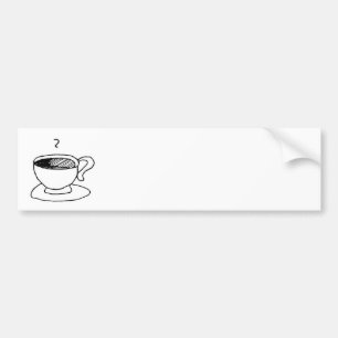 Adesivo Para Carro Engrenagem do copo de café dos desenhos animados