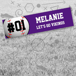 Adesivo Para Carro Equipe Branca de Beisebol Roxo