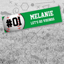 Adesivo Para Carro Equipe Branca de Beisebol Verde