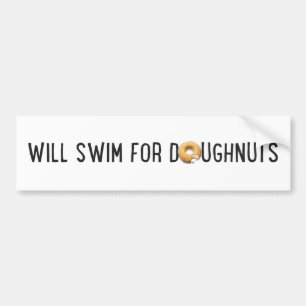Adesivo Para Carro Equipe de Natações, donuts engraçados, nadador