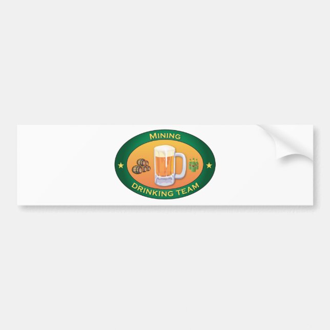 Adesivo Para Carro Equipe do bebendo da mineração (Frente)