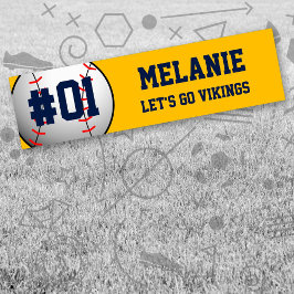 Adesivo Para Carro Equipe Dourada de beisebol do marinho