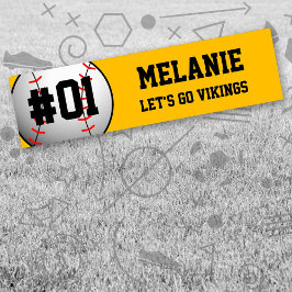 Adesivo Para Carro Equipe Dourada de beisebol Preta