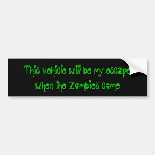 Adesivo Para Carro Escape do zombi (Frente)