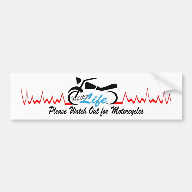 Adesivo Para Carro Escolha Vida por favor Observe os motociclos (Frente)