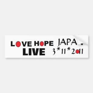 Adesivo Para Carro Esperança viva Japão do amor