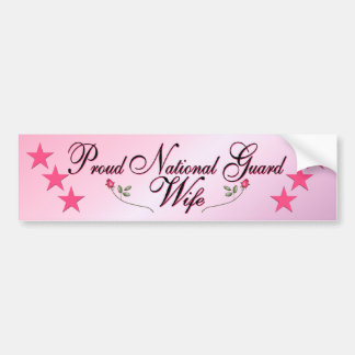Adesivo Para Carro Esposa cor-de-rosa & orgulhosa da guarda nacional