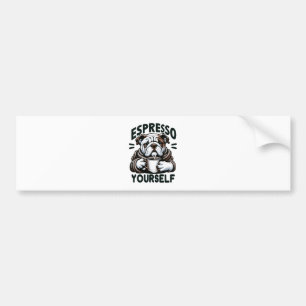 Adesivo Para Carro Espresso Bulldog Quente - Café Louco