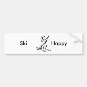 Adesivo Para Carro Esqui feliz (Skiis)