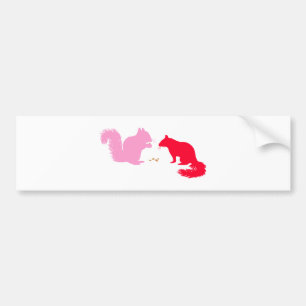 Adesivo Para Carro Esquilos Rosa e Vermelho