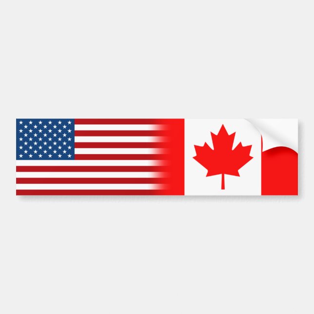 Adesivo Para Carro Estados Unidos Canadá - Canadá - Americano (Frente)