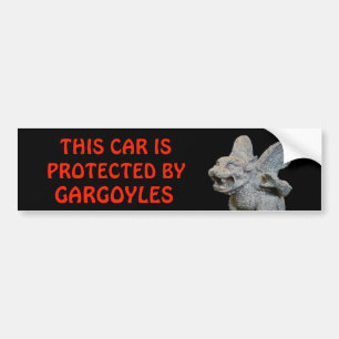Adesivo Para Carro Este carro protegido pelas gárgulas vermelhas no