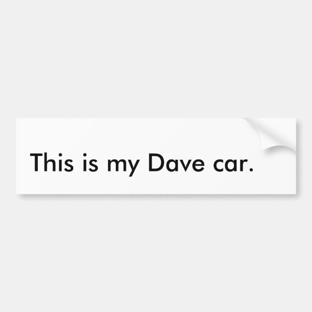 Adesivo Para Carro Este é meu carro de Dave (Frente)