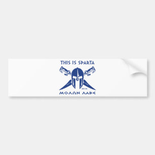 Adesivo Para Carro Este é Sparta - Molon Lave - azul