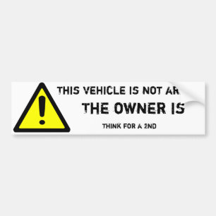 Adesivo Para Carro Este veículo não é armado