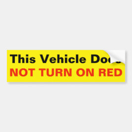 Adesivo Para Carro Este veículo não gira sobre a etiqueta VERMELHA