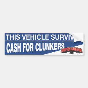 Adesivo Para Carro Este veículo sobreviveu ao DINHEIRO PARA CLUNKERS