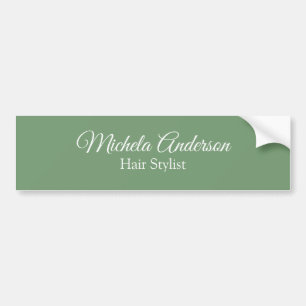 Adesivo Para Carro estilista de cabelo verde sage adicionar nome cont