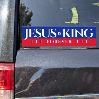 Adesivo Para Carro Estilo de Campanha Jesus é Rei para sempre