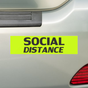 Adesivo Para Carro Estipografia moderna Distância Social Verde neon e