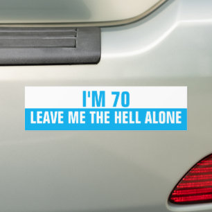 Adesivo Para Carro Estou com 70 anos, Deixem-me em paz, Engraçado