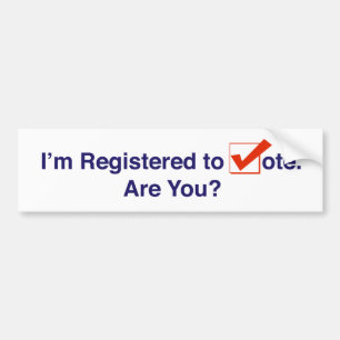 Adesivo Para Carro Estou registrado para votar