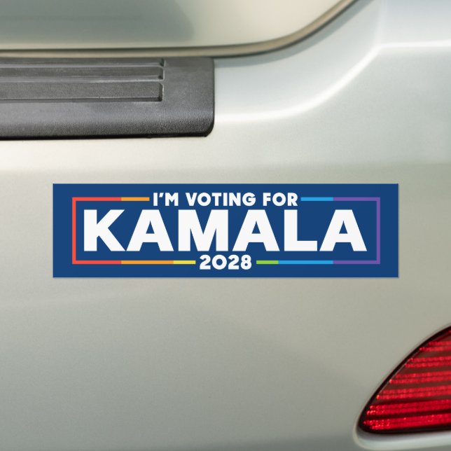 Adesivo Para Carro Estou votando em Kamala 2028 LGBTQ (No carro)