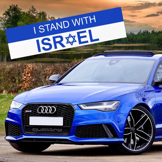 Adesivo Para Carro Estrela Azul de David, Eu fico com Israel (Criador carregado)