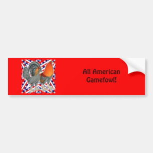 Adesivo Para Carro Estrelas e Stripes Gamefowl
