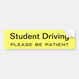 Adesivo Para Carro Estudante dirigindo, por favor seja amarelo pacien
