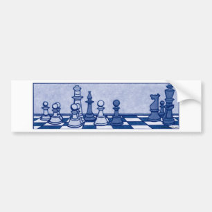Adesivo Para Carro Estudo da xadrez no azul