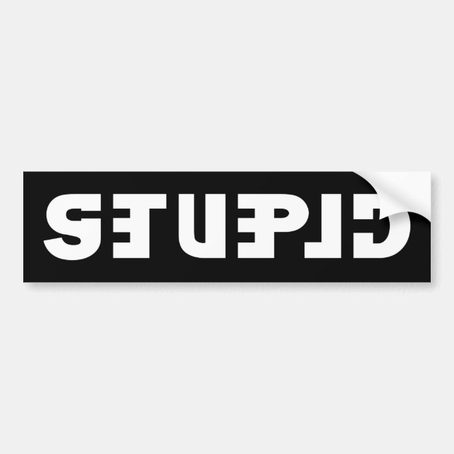 Adesivo Para Carro Estúpido no adesivo, alavanca no espelho (Frente)