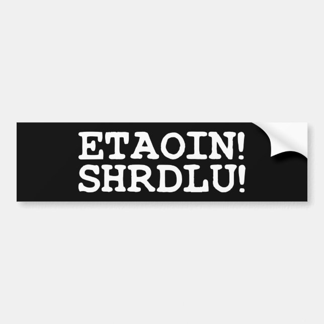 ADESIVO PARA CARRO ETAOIN! SHRDLU! (Frente)