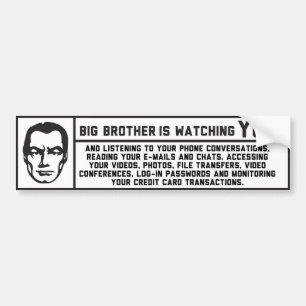 Adesivo Para Carro Etiqueta 1984 do big brother de George Orwell