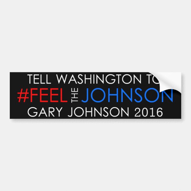 Adesivo Para Carro Etiqueta 2016 de Gary Johnson do #feelthejohnson (Frente)