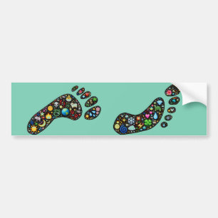 Adesivo Para Carro etiqueta ambiental da pegada da Emoji-arte