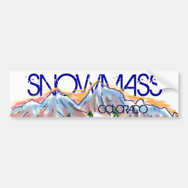 Adesivo Para Carro Etiqueta artística da montanha de Snowmass (Frente)